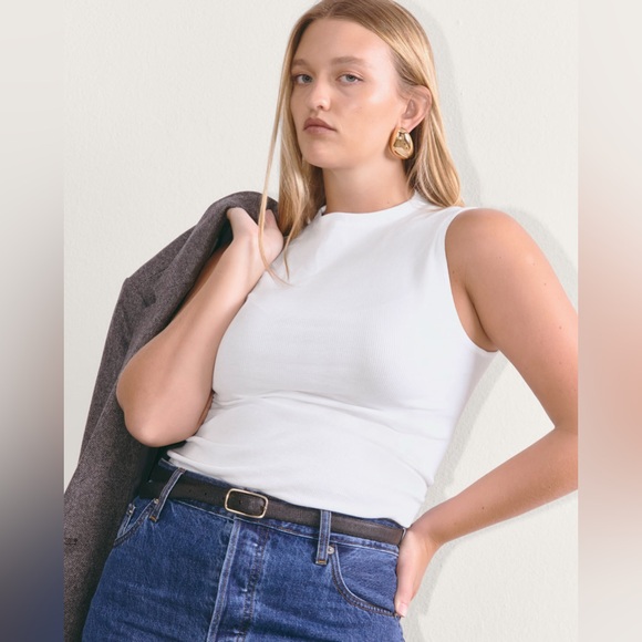 New Everlane The Luxe Rib Funnel Neck Tank Size XXS - Picture 2 of 12
